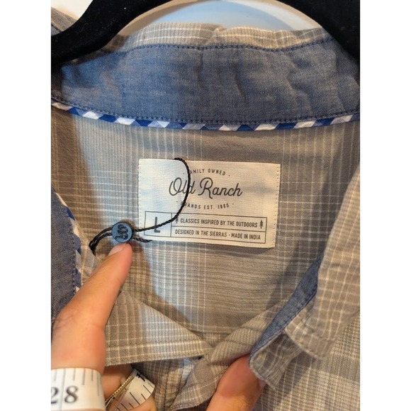 Old Ranch Plaid Button Down Shirt Long Sleeve Mens Large 100% Organic CottonNew - Picture 4 of 9